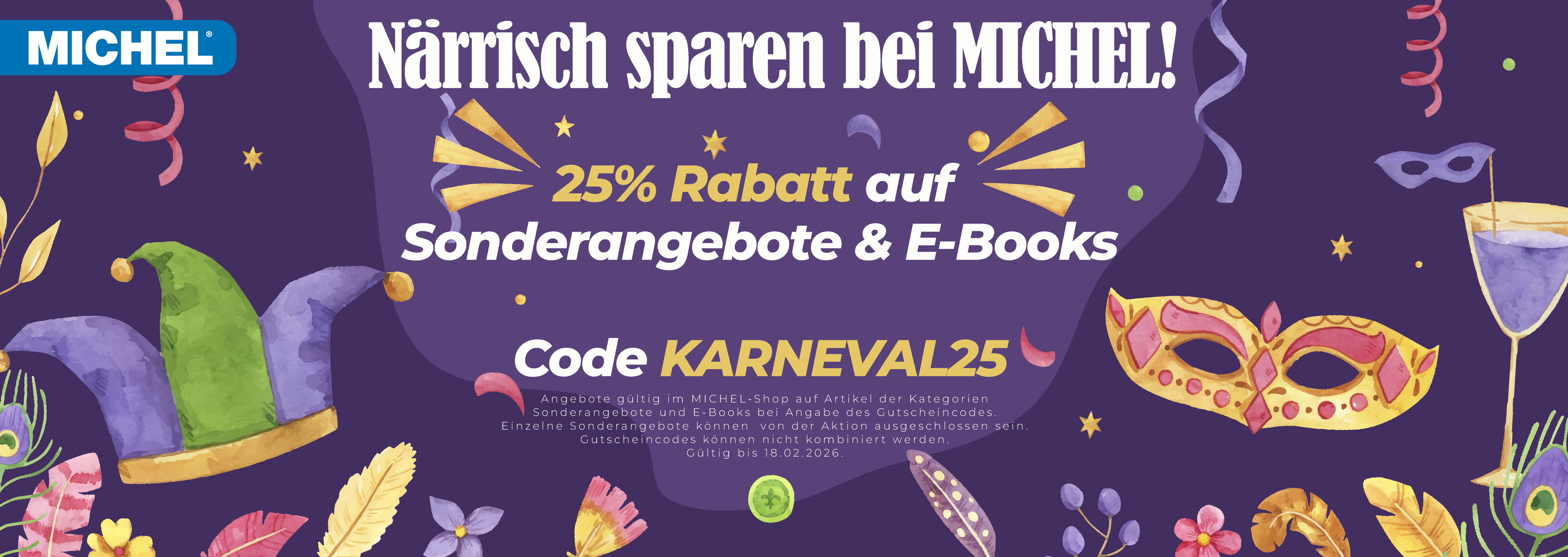 Karneval 25 % Sale & E-Books