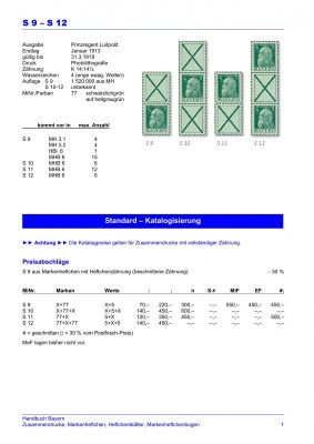 Handbuch Bayern - Zusammendrucke, Markenheftchen, Heftchenblätter, Markenheftchenbogen (Hettinger)